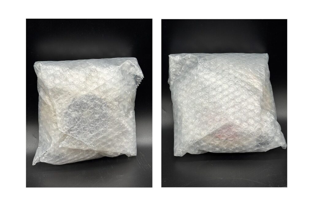 鉢の梱包２重クッション。